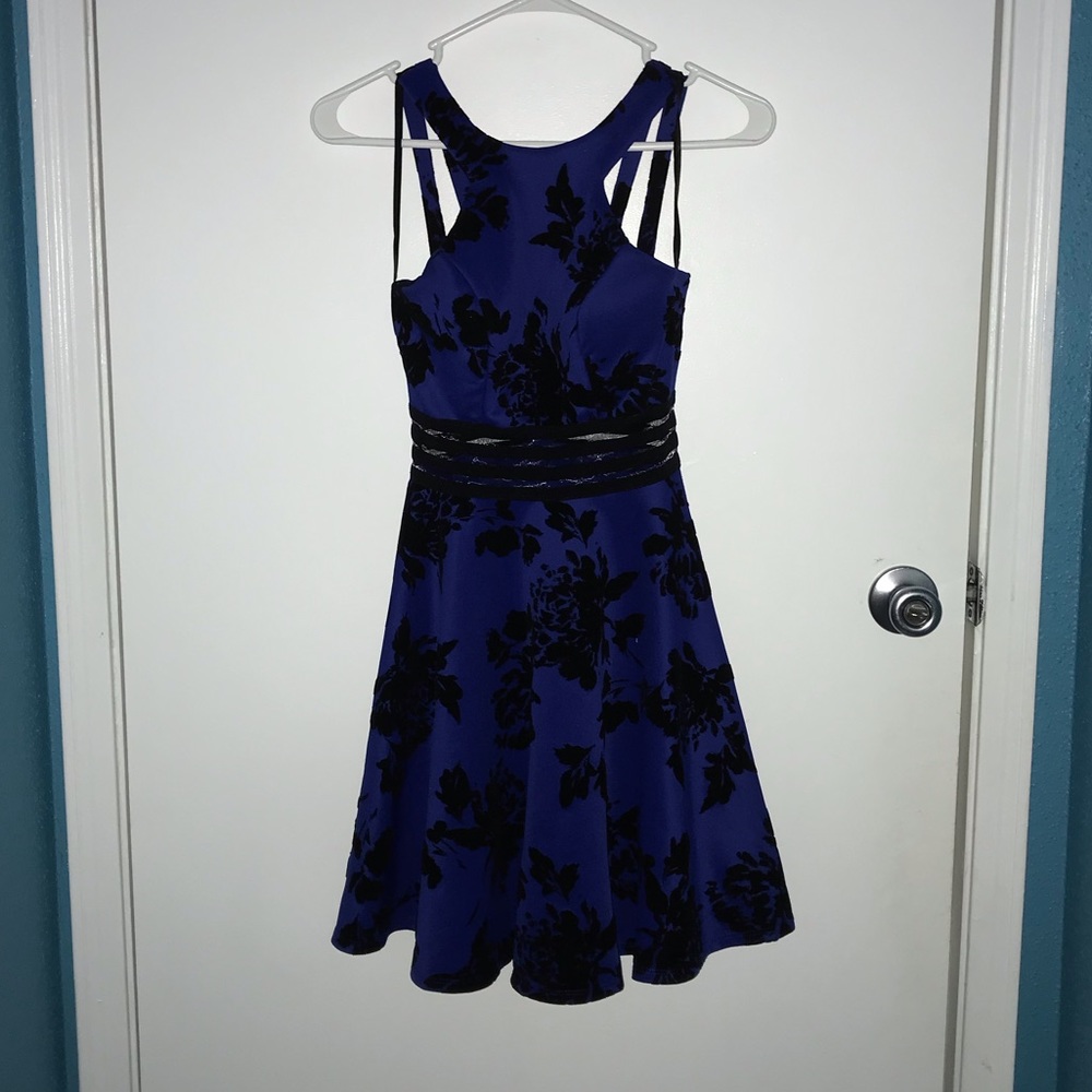 Blue Floral Cocktail Dress